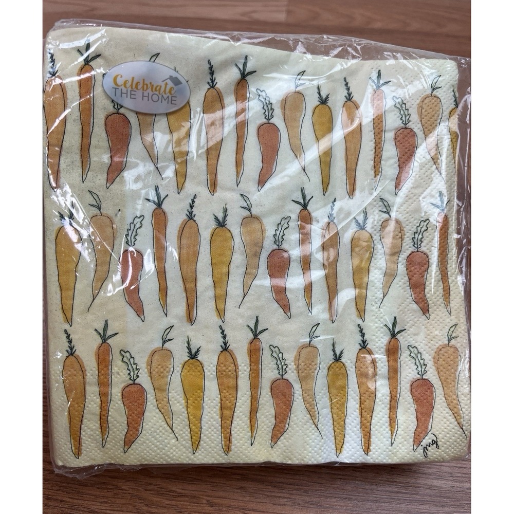 Celebrate The Home Carrot Easter Spring Lunch Napkins Package of 40 NEW